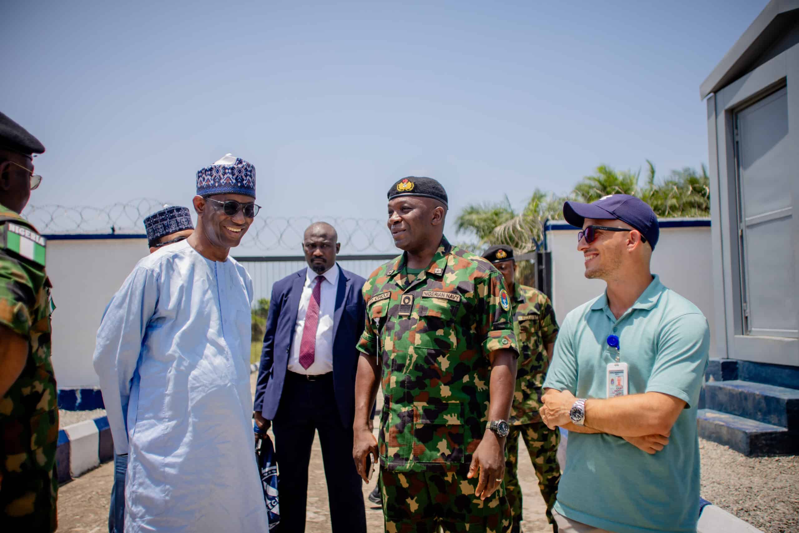 Ido Shalev with NSA Ribadu during Nigeria Falcon Eye inspection, May 2024