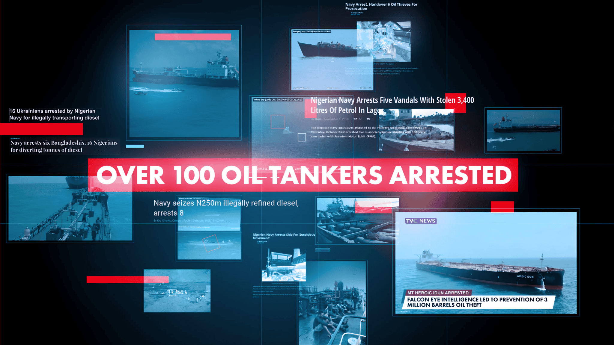 Falcon eye leading to the arrest of over 100 tankers