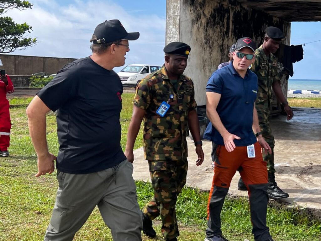 Nigerian Navy Officers and Technical Team Inspecting Badagry Falcon Eye Facility
